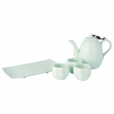 MJ Art Design _Melon_Shaped White Porcelain Tea Set_